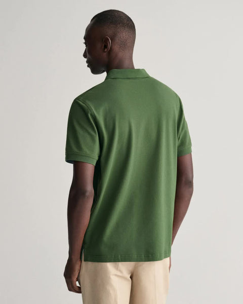 GANT 2062003-313 Contrast Collar Pique' Polo SS Rugger PINE GREEN