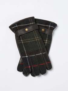 BARBOUR MGL0051 TN11 Newbrough Tartan Leather Gloves BROWN Tartan