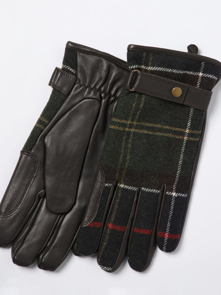 BARBOUR MGL0051 TN11 Newbrough Tartan Leather Gloves BROWN Tartan