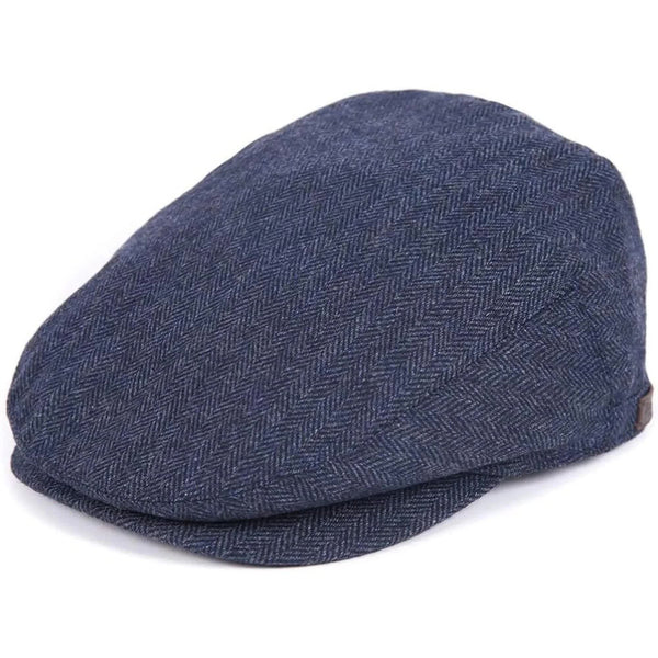 BARBOUR MHA0483-NY15 Barlow Flat Cap NAVY herringbone