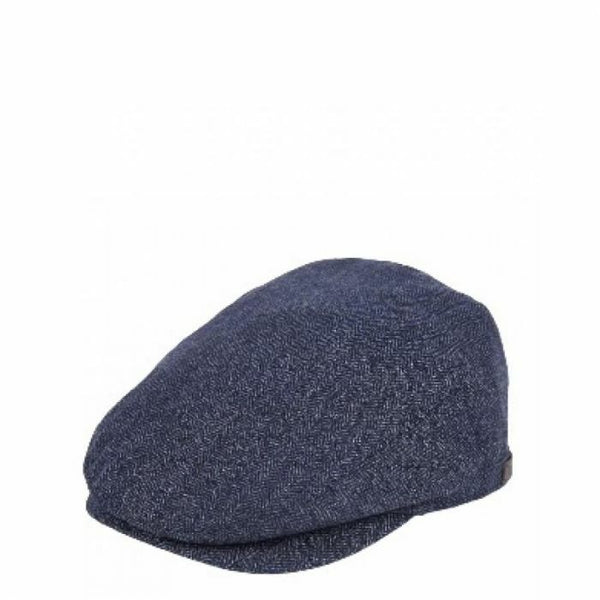 BARBOUR MHA0483-NY15 Barlow Flat Cap NAVY herringbone