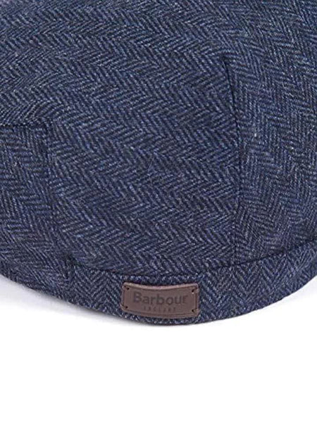 BARBOUR MHA0483-NY15 Barlow Flat Cap NAVY herringbone