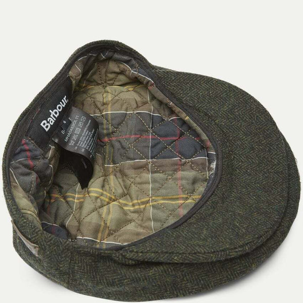 BARBOUR MHA0483-OL11 Barlow Flat Cap Harringbone OLIVE GREEN