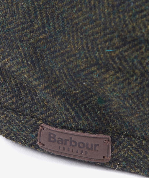 BARBOUR MHA0483-OL11 Barlow Flat Cap Harringbone OLIVE GREEN