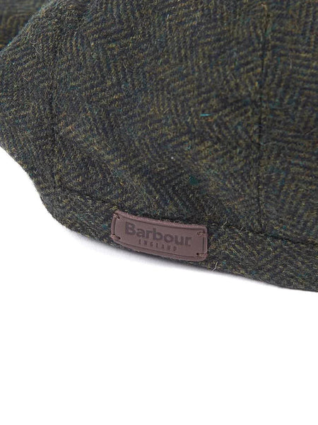 BARBOUR MHA0483-OL11 Barlow Flat Cap Harringbone OLIVE GREEN