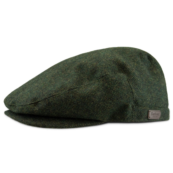 BARBOUR MHA0483-OL11 Barlow Flat Cap Harringbone OLIVE GREEN