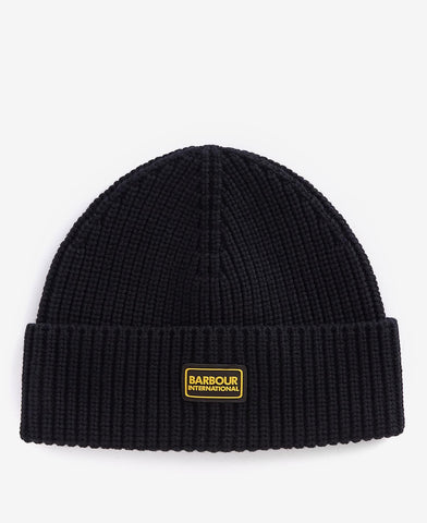 BARBOUR MHA0823-BK11 International Sweeper Legacy Knit Beanie Berretto BLACK