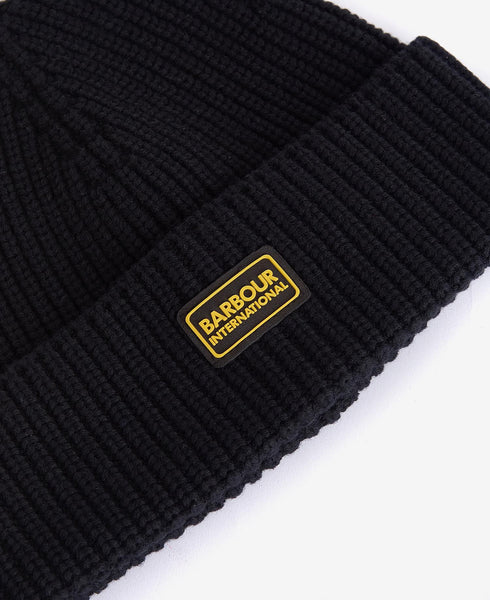 BARBOUR MHA0823-BK11 International Sweeper Legacy Knit Beanie Berretto BLACK