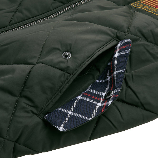 BARBOUR MQU1326 GN91 International Steve McQueen Quilted Merchant Jacket DARK GREEN