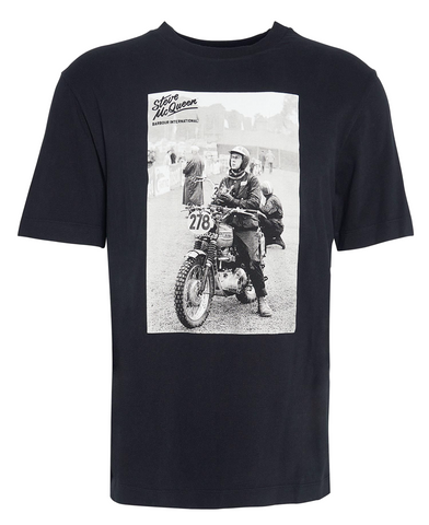 BARBOUR MTS1335-BK11 International Lucas SMQ Graphic T-Shirt BLACK