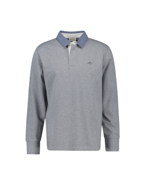 GANT 2004082-093 Reg Chambray Heavy Rugger Polo GREY MELANGE