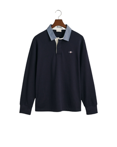 GANT 2004082-433 Reg Chambray Heavy Rugger Polo EVENING BLUE