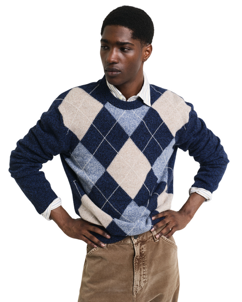 GANT 8060094-433 Argyle C-Neck Pullover EVENING BLUE