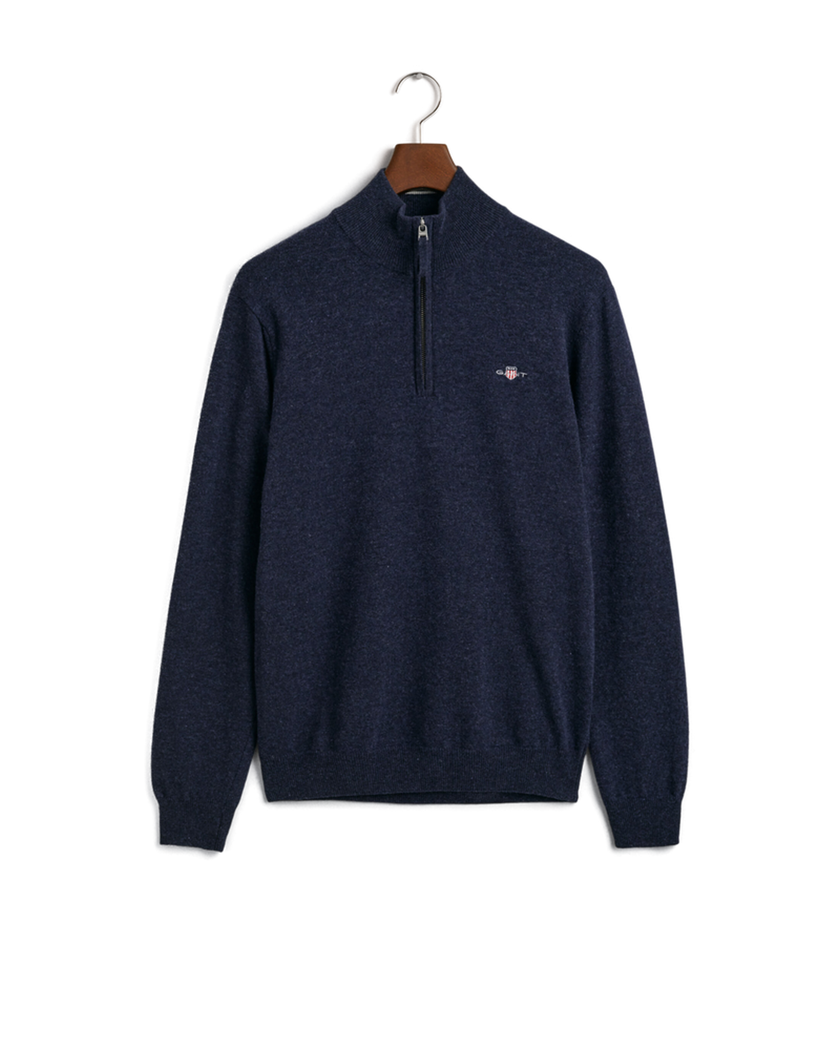 GANT 87213-480 Superfine Lambswool Half Zip Pullover Mezza Zip DARK NAVY MELANGE