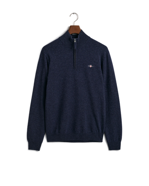 GANT 87213-480 Superfine Lambswool Half Zip Pullover Mezza Zip DARK NAVY MELANGE