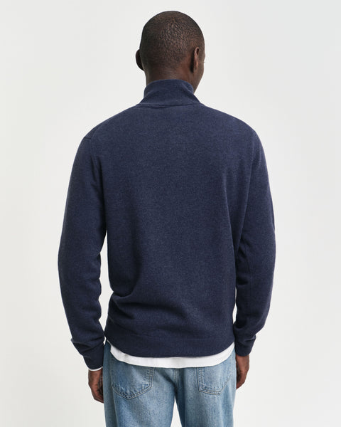 GANT 87213-480 Superfine Lambswool Half Zip Pullover Mezza Zip DARK NAVY MELANGE