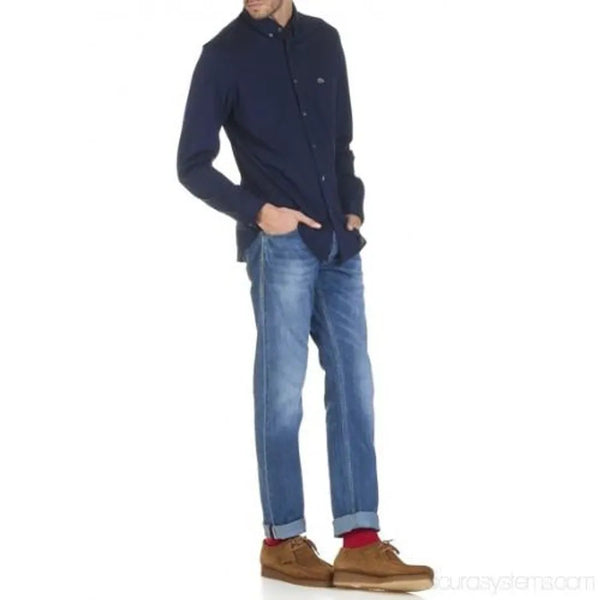 Lacoste CH9568-HEW Camicia in cotone jersey pique' button down BLU NAVY