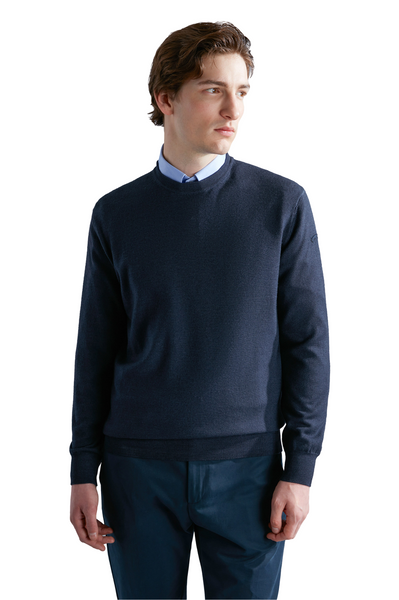 PAUL & SHARK 11311001-050 Pullover Girocollo In Lana Pettinata BLU NAVY