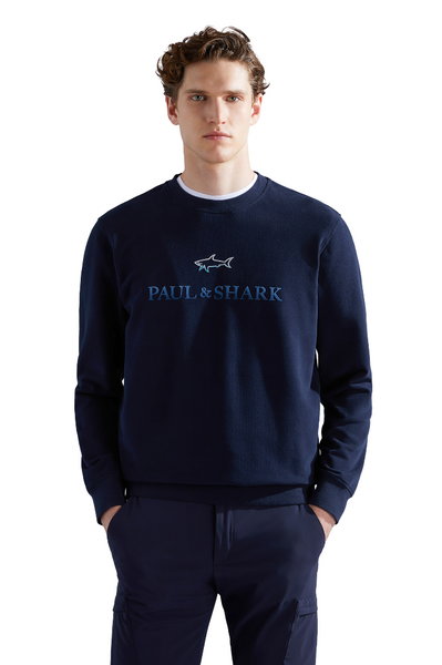 PAUL & SHARK 14311817-050 Felpa Girocollo New Logo BLU NAVY