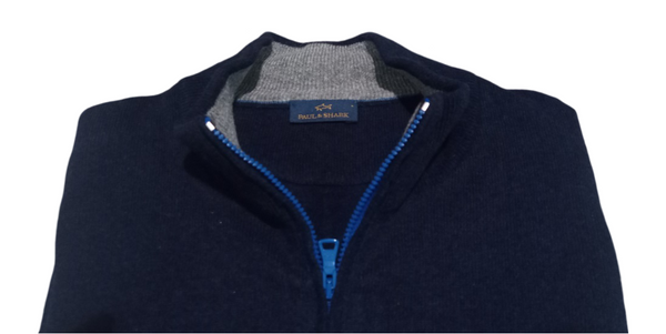 Paul & Shark 14311212-752 Cardigan In Misto Lana BLU NAVY